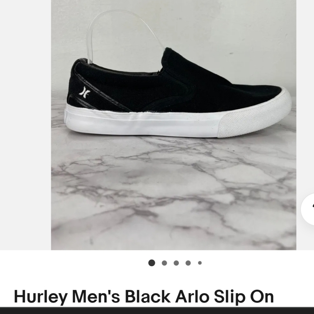Hurley Men's Black Arlo Slip On Casual  Slip-on sneakers Skate Shoes siz…